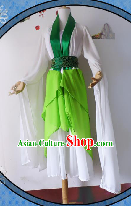 Chinese Ancient Cosplay Han Dynasty Princess Fairy Costumes, Chinese Traditional Green Hanfu Dress Clothing Chinese Swordswoman Costume for Women