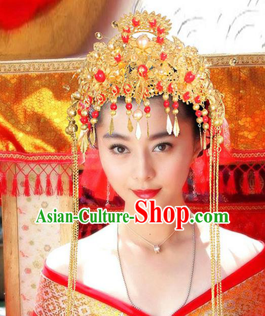 Traditional Handmade Chinese Ancient Classical Hair Accessories Xiuhe Suit Hairpin Phoenix Coronet, Hair Sticks Hair Jewellery Hair Fascinators for Women