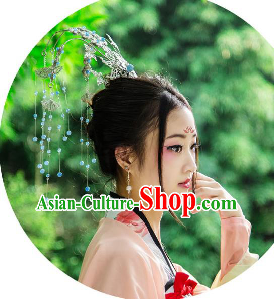 Traditional Handmade Chinese Ancient Classical Hair Accessories Bride Wedding Phoenix Coronet Hair Jewellery, Hair Fascinators Hairpins for Women