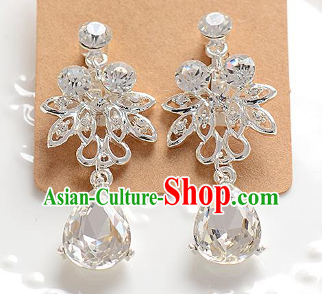 Top Grade Handmade Chinese Classical Jewelry Accessories Baroque Style Crystal Wedding Earrings Bride Eardrop for Women