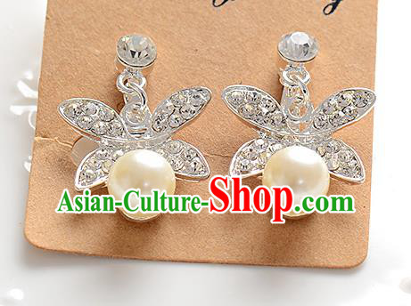 Top Grade Handmade Chinese Classical Jewelry Accessories Baroque Style Crystal Pearls Wedding Earrings Bride Eardrop for Women