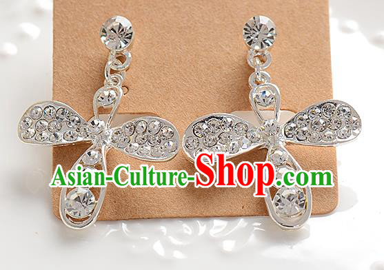 Top Grade Handmade Chinese Classical Jewelry Accessories Baroque Style Crystal Wedding Earrings Bride Eardrop for Women