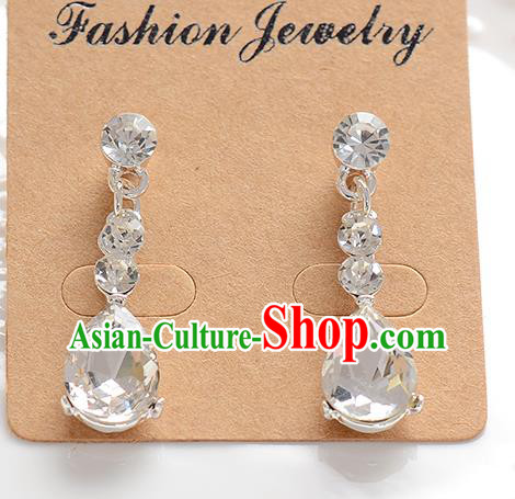 Top Grade Handmade Chinese Classical Jewelry Accessories Baroque Style Crystal Wedding Earrings Bride Eardrop for Women