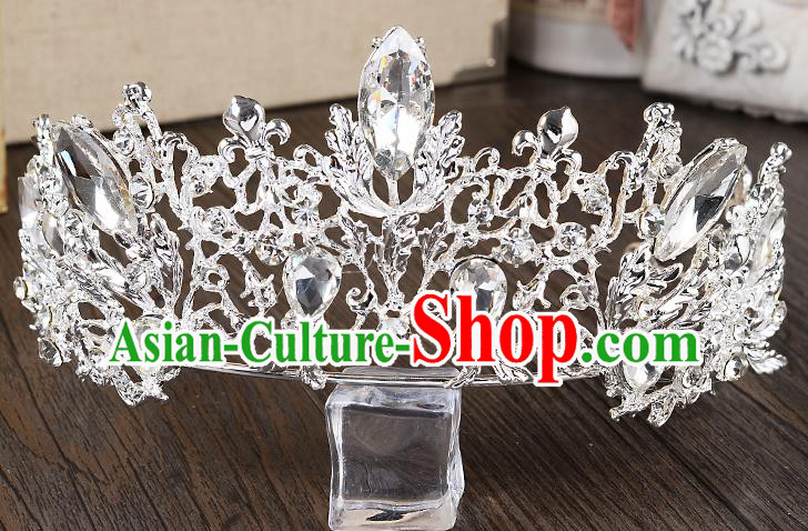 Top Grade Handmade Chinese Classical Hair Accessories Baroque Style Crystal Princess Royal Crown, Hair Sticks Hair Jewellery Hair Coronet for Women