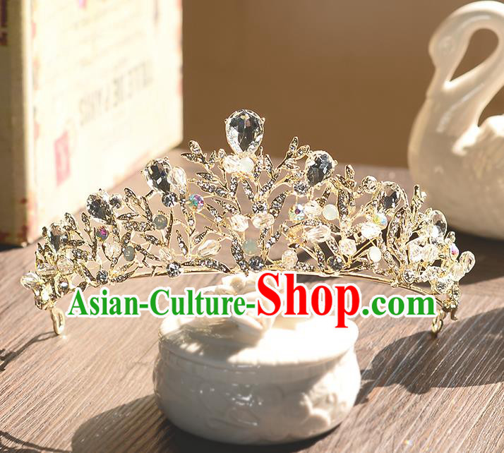 Top Grade Handmade Chinese Classical Hair Accessories Baroque Style Crystal Royal Crown, Hair Sticks Hair Jewellery Hair Clasp for Women