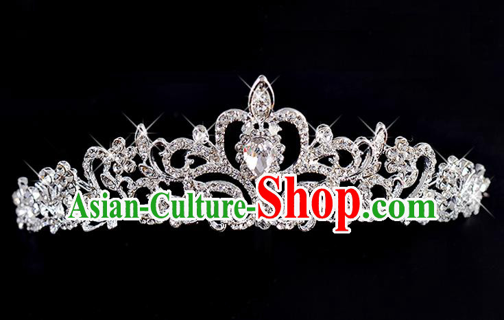 Top Grade Handmade Chinese Classical Hair Accessories Baroque Style Wedding Crystal Royal Crown, Bride Princess Hair Kether Jewellery Hair Clasp for Women