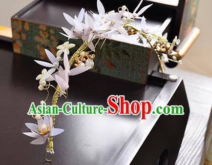 Top Grade Handmade Chinese Classical Hair Accessories Princess Wedding Pink Flowers Pearls Hair Clasp Headband Bride Headwear for Women
