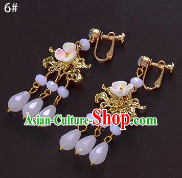 Top Grade Handmade Chinese Classical Jewelry Accessories Xiuhe Suit Wedding Pink Beads Tassel Earrings Bride Hanfu Eardrop for Women