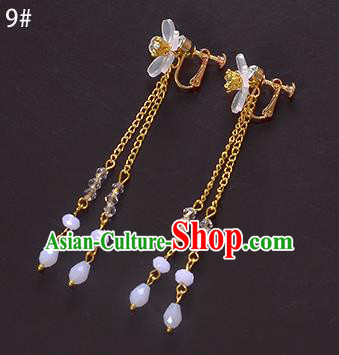 Top Grade Handmade Chinese Classical Jewelry Accessories Xiuhe Suit Wedding Ancient Costume Tassel Earrings Bride Hanfu Eardrop for Women