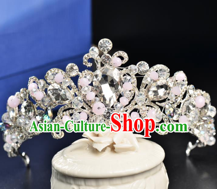 Top Grade Handmade Hair Accessories Baroque Style Palace Princess Wedding Crystal Vintage Round Royal Crown, Bride Hair Kether Jewellery Imperial Crown for Women