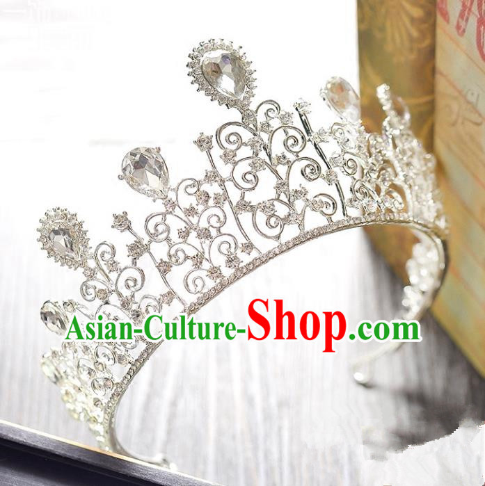 Top Grade Handmade Hair Accessories Baroque Style Princess Crystal Vintage Royal Crown, Bride Wedding Hair Kether Jewellery Imperial Crown for Women