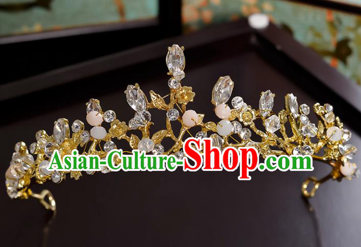 Top Grade Handmade Hair Accessories Baroque Style Princess Crystal Beads Vintage Royal Crown, Bride Wedding Hair Kether Jewellery Imperial Crown for Women