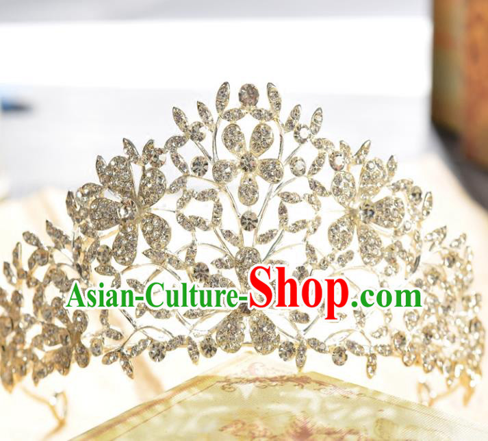 Top Grade Handmade Hair Accessories Baroque Luxury Crystal Royal Crown, Bride Wedding Hair Kether Jewellery Princess Imperial Crown for Women