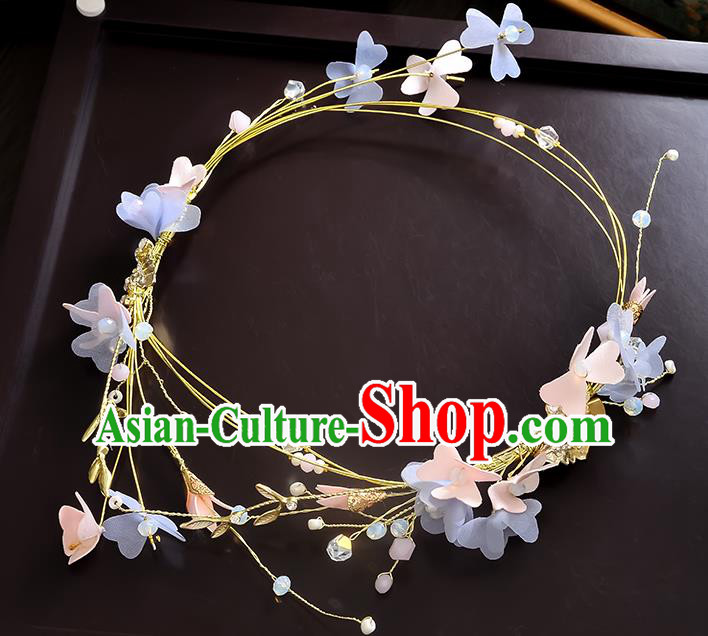 Top Grade Handmade Chinese Classical Hair Accessories Princess Wedding Baroque Silk Flowers Garland Hair Clasp Headband Bride Headband for Women