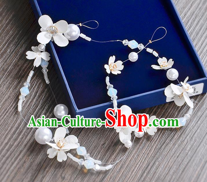 Top Grade Handmade Chinese Classical Hair Accessories Princess Wedding Baroque Pearls Flowers Garland Hair Clasp Headband Bride Headband for Women