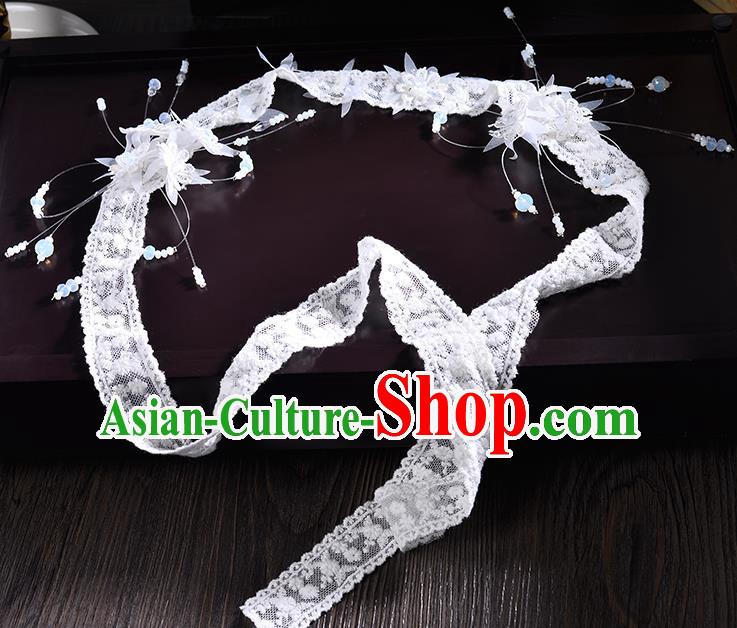 Top Grade Handmade Chinese Classical Hair Accessories Princess Wedding Baroque Headwear Lace Headband Bride Hair Clasp for Women