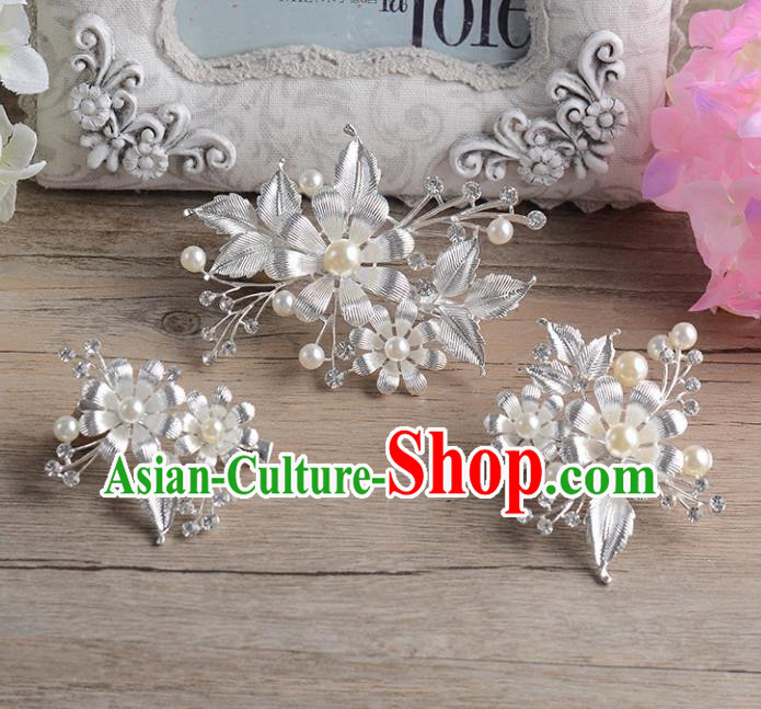 Top Grade Handmade Chinese Classical Hair Accessories Princess Wedding Baroque Headwear Pearls Hair Stick Bride Hair Claw for Women