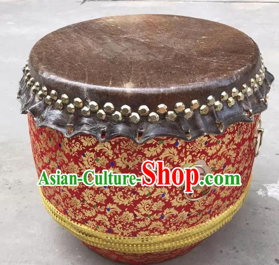 Dragon Dance Lion Dance Red Drum Cowhide Drum Cart Musical Instrument Tupan Complete Set