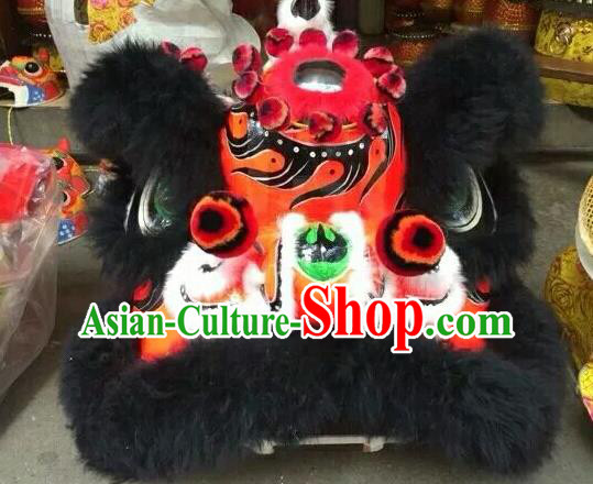 World Lion Dance Competition Black Fur Lion Head Lion Dance Costumes for Adult