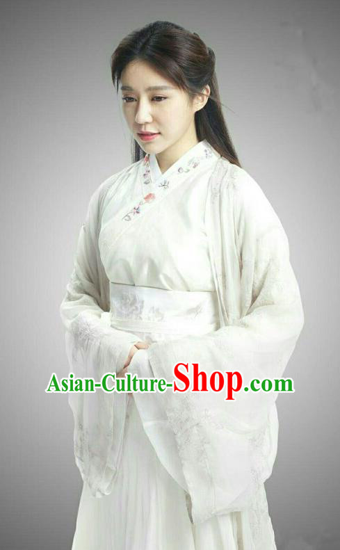 Traditional Chinese Handmade Ming Dynasty Fairy Embroidery Costume and Headpiece Complete Set, Chinese Princess Palace Lady Hanfu Dress for Women