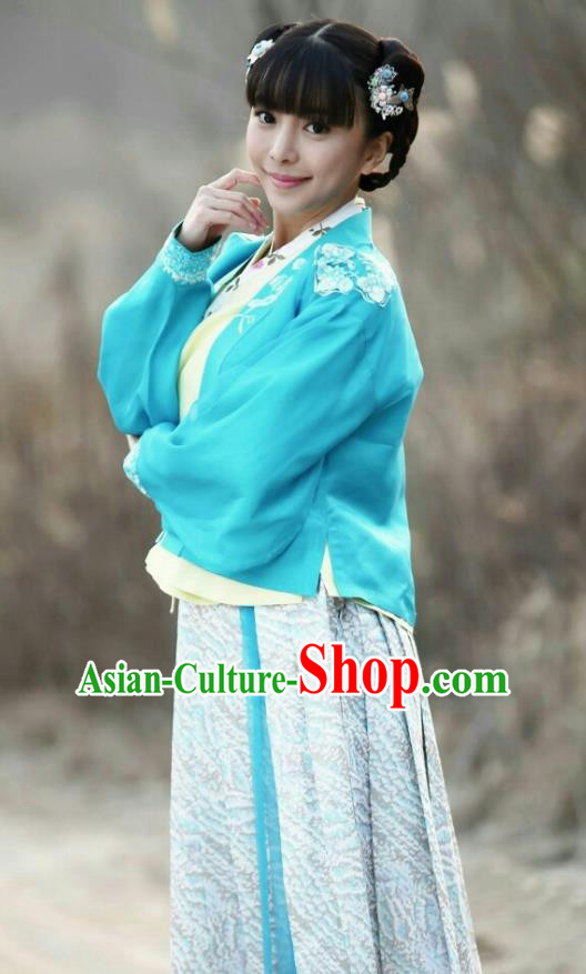 Traditional Chinese Handmade Ming Dynasty Palace Lady Embroidery Costume and Headpiece Complete Set, Chinese Ancient Nobility Lady Hanfu Dress