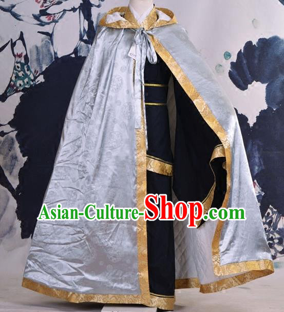 Traditional Ancient Chinese Costume Han Dynasty Prince Cloak, Elegant Hanfu Clothing Chinese Swordsman Cape Clothing for Men