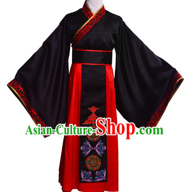 Traditional Chinese Tang Dynasty Nobility Childe Hanfu Wedding Costume Long Robe, China Ancient Bridegroom Clothing Complete Set for Men