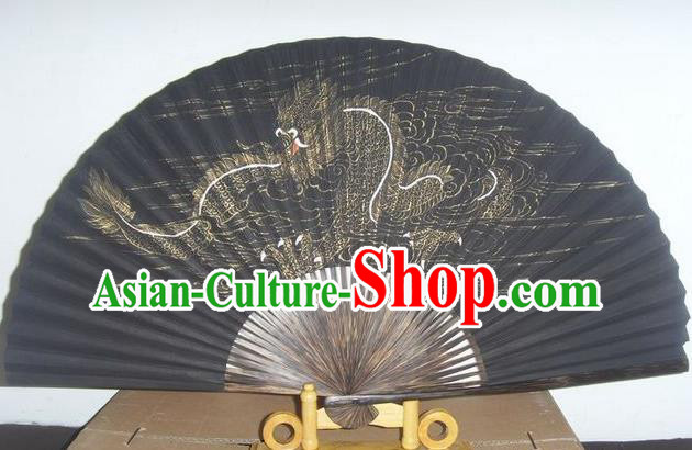 Traditional Chinese Crafts Peking Opera Folding Fan China Sensu Hand Painting Dragon Silk Fan for Men