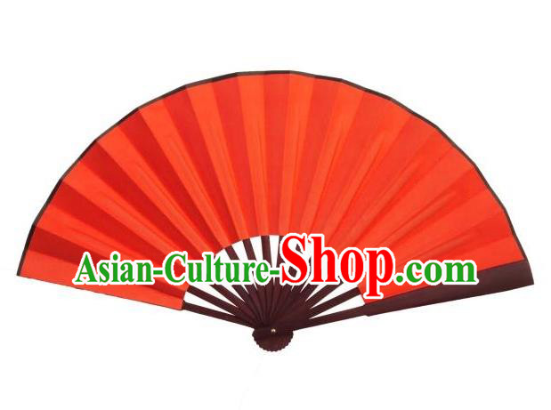 Traditional Chinese Crafts Peking Opera Folding Fan China Sensu Handmade Chinese Red Silk Dance Fan for Women