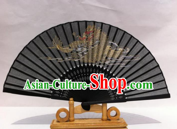 Traditional Chinese Crafts Peking Opera Folding Fan China Sensu Hand Painting Dragon Chinese Silk Dance Fan for Women