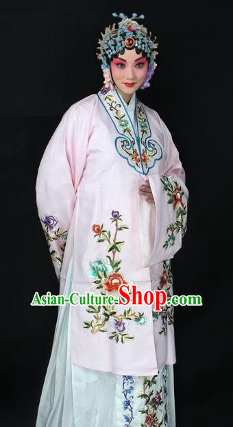 Traditional China Beijing Opera Young Lady Hua Tan Cloak Costume, Ancient Chinese Peking Opera Female Diva Embroidery Cape Dress Clothing