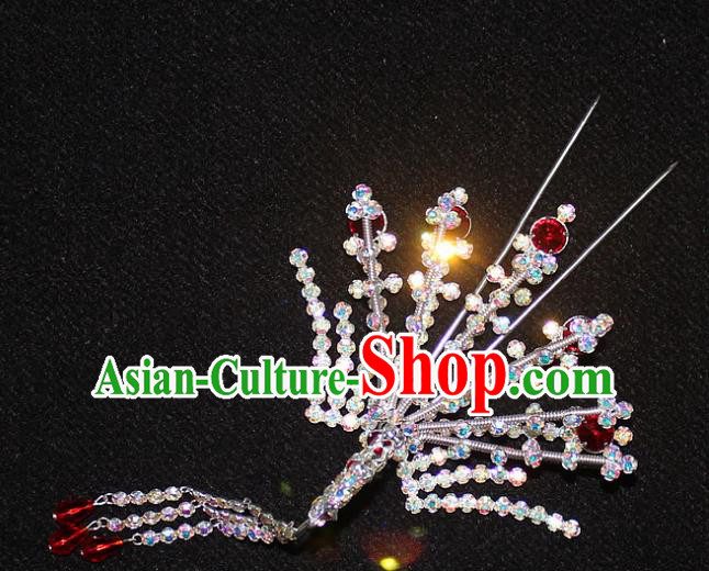 Traditional China Beijing Opera Young Lady Hair Accessories Phoenix Step Shake, Ancient Chinese Peking Opera Hua Tan Headwear Diva Hairpins