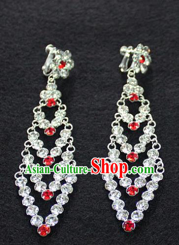 Traditional China Beijing Opera Young Lady Hair Accessories Tassel Earrings, Ancient Chinese Peking Opera Hua Tan Diva Eardrop