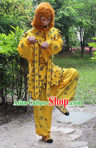 Traditional China Beijing Opera Costume Handsome Monkey King Clothing, Ancient Chinese Peking Opera Sun Wukong Clothing