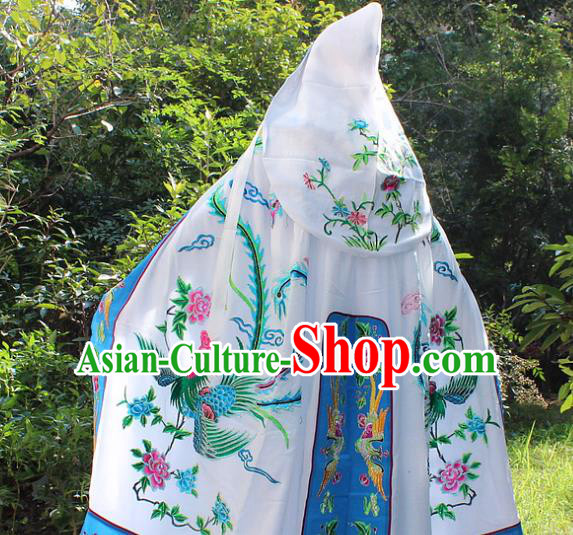 Traditional China Beijing Opera Young Lady Costume Diva Embroidered Cloak, Ancient Chinese Peking Opera Hua Tan Embroidery Cape Clothing