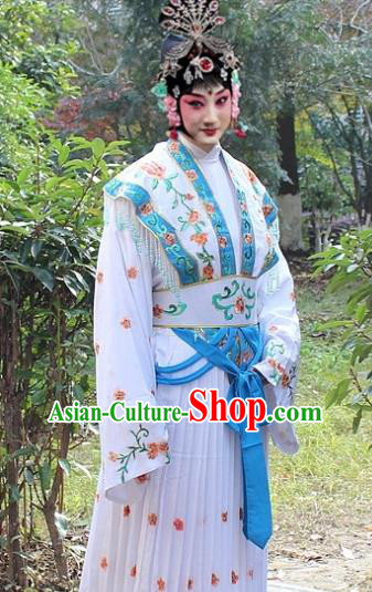 Traditional China Beijing Opera Hua Tan Costume Embroidered Dress, Ancient Chinese Peking Opera Female Diva Embroidery Dress Clothing