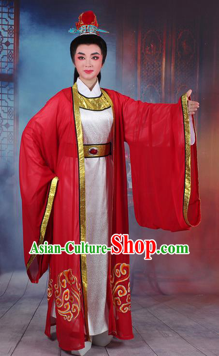 Traditional China Beijing Opera Young Men Costume A Dream in Red Mansions Scholar Embroidered Robe, Ancient Chinese Peking Opera Niche Embroidery Clothing