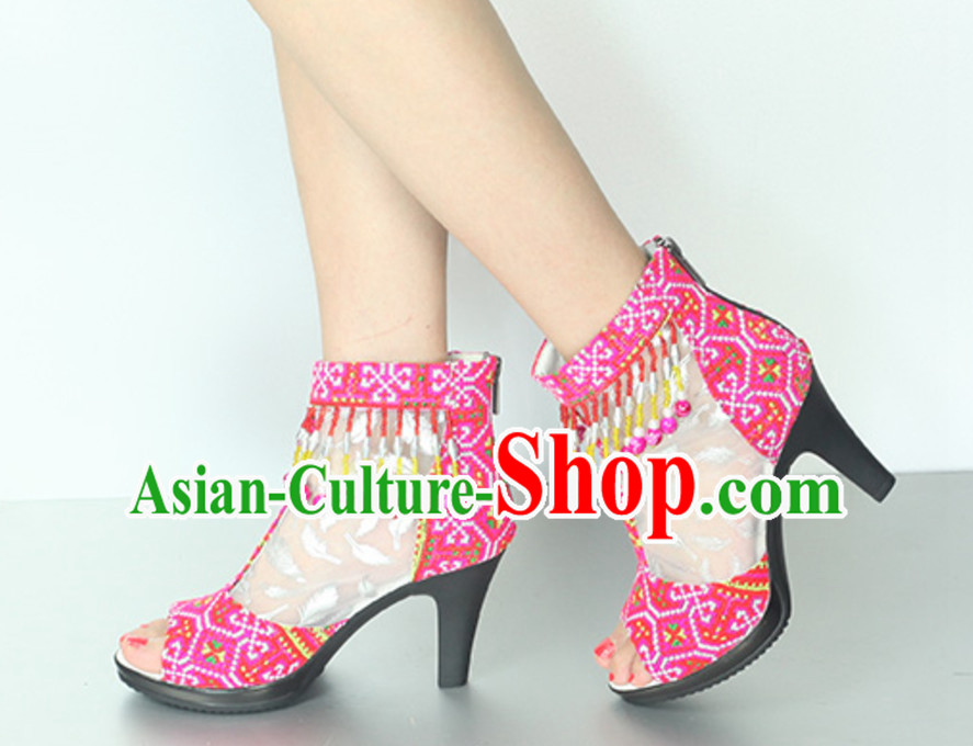 Handmade Hmong Women Minority Shoes Miao Ethnic Shoes