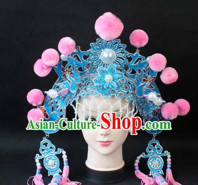 Traditional China Beijing Opera Lang Scholar Niche Hat, Ancient Chinese Peking Opera Eunuch Pink Venonat Cap Headwear Prime Minister Hat