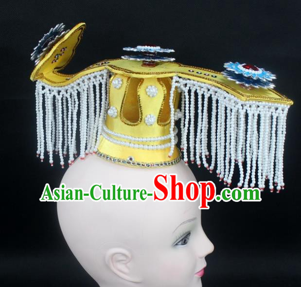 Traditional China Beijing Opera Hair Accessories Emperor Tuinga, Ancient Chinese Peking Opera King Headwear