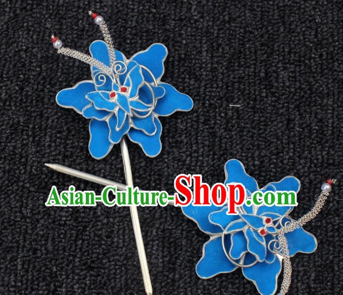 Traditional China Beijing Opera Young Lady Hair Accessories, Ancient Chinese Peking Opera Hua Tan Diva Flower Hairpins