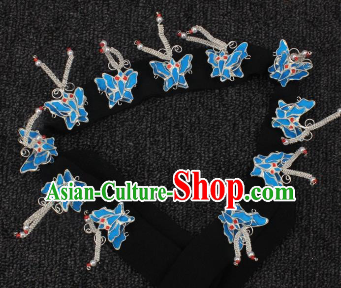 Traditional China Beijing Opera Young Lady Hair Accessories Butterfly Headband, Ancient Chinese Peking Opera Hua Tan Diva Headwear