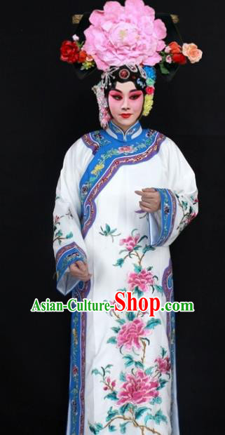 Traditional China Beijing Opera Young Lady Hua Tan Costume Qing Dynasty Imperial Concubine Embroidered Clothings, Ancient Chinese Peking Opera Diva Embroidery Dress Clothing