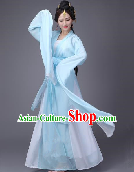 Traditional Ancient Chinese Princess Dance Costume, Elegant Hanfu Clothing Chinese Water Sleeve Dance Dress Clothing for Women