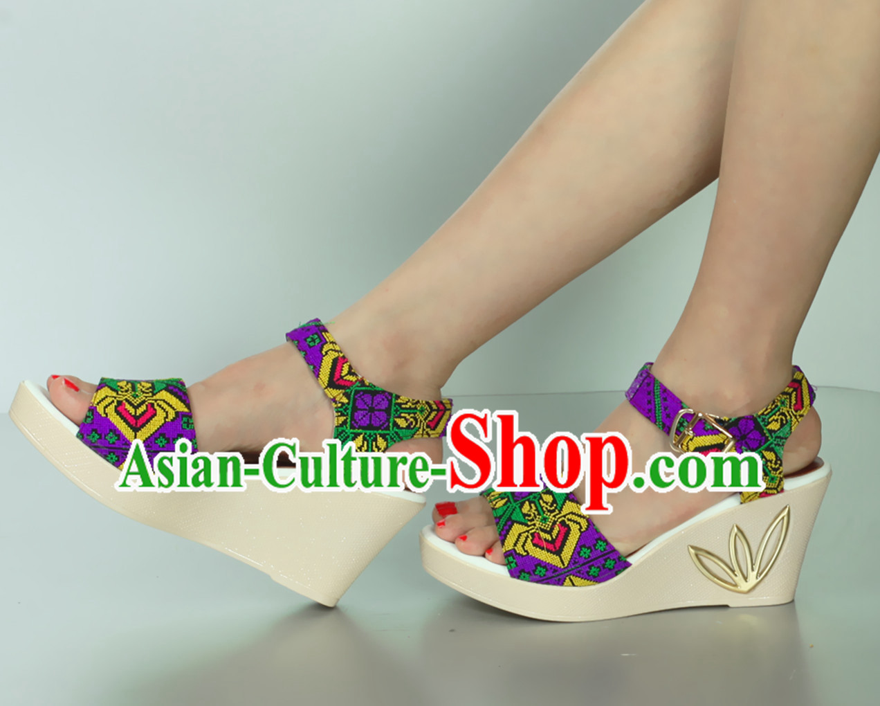 Traditional Handmade Hmong Women Hmoob Minority Shoes Miao Ethnic Shoes