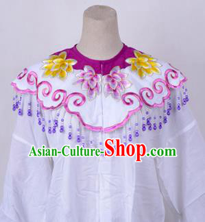 Traditional China Beijing Opera Young Lady Hua Tan Costume Princess Embroidered Purple Cloud Shoulder, Ancient Chinese Peking Opera Diva Embroidery Cappa Clothing