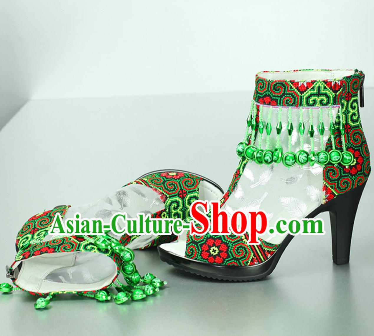 Traditional Handmade Hmong Women Hmoob Minority Shoes Miao Ethnic Shoes