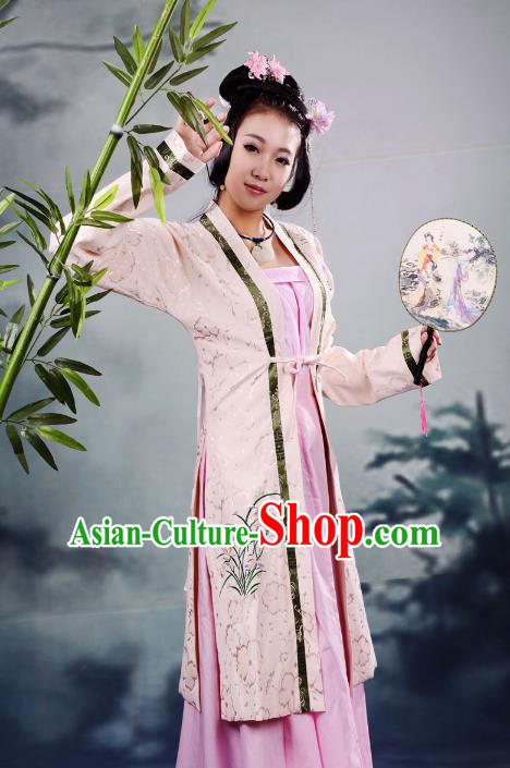 Traditional Chinese Ming Dynasty Imperial Princess Costume Embroidery BeiZi, China Ancient Hanfu Fairy Dress Nobility Lady Clothing for Women