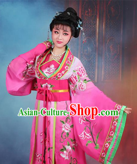 Traditional China Beijing Opera Palace Lady Hua Tan Costume Rosy Embroidered Dress, Ancient Chinese Peking Opera Diva Princess Embroidery Clothing