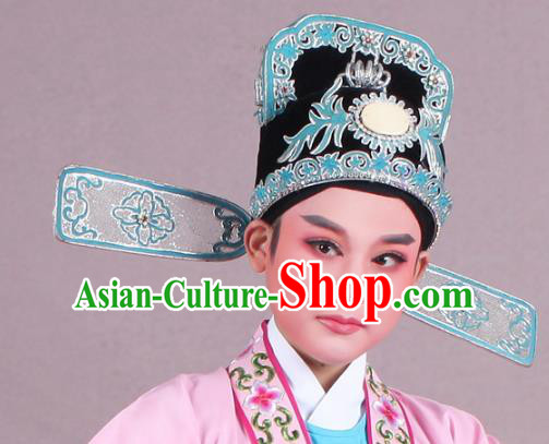 Traditional China Beijing Opera Young Men Hair Accessories Scholar Headwear, Ancient Chinese Peking Opera Niche Hat